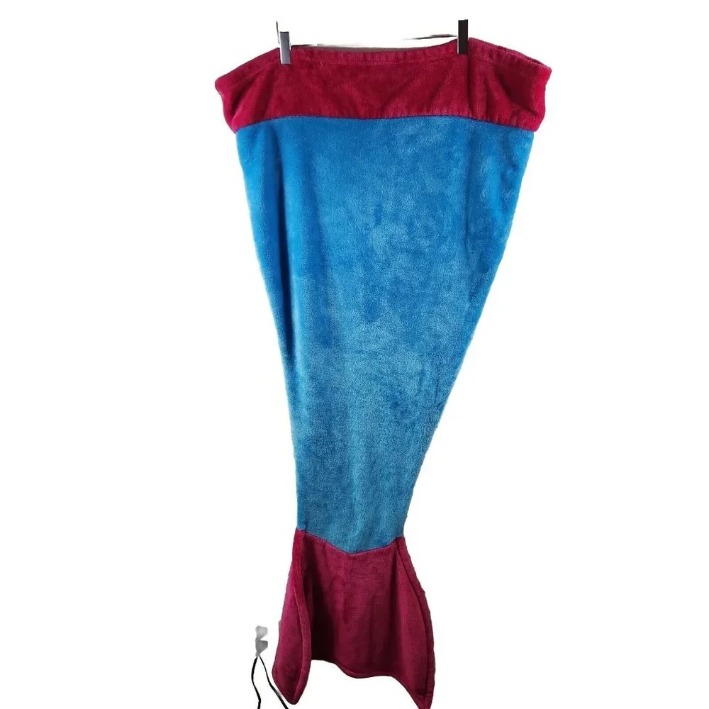 Cuddly Blankets Pink & Blue Mermaid Tail Fin Soft Fleece Kids Size Girls 55